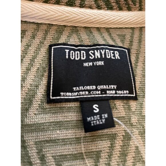 Todd Snyder Terry Jacquard Cabana Polo Shirt in Green Leaf (Size Small) - Picture 3 of 4